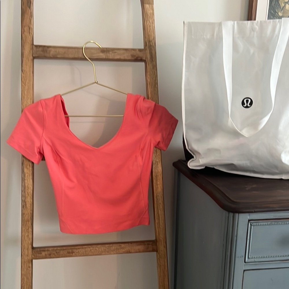 lululemon athletica Pink Fitted Crop Blouse